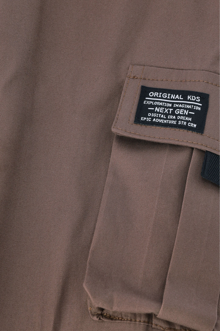 Pre-Boys Cotton Twill Cargo Jogger - Brown