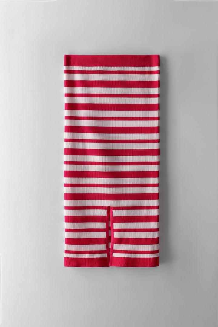 Girls Stripe Midi Skirt - Pink/Cream
