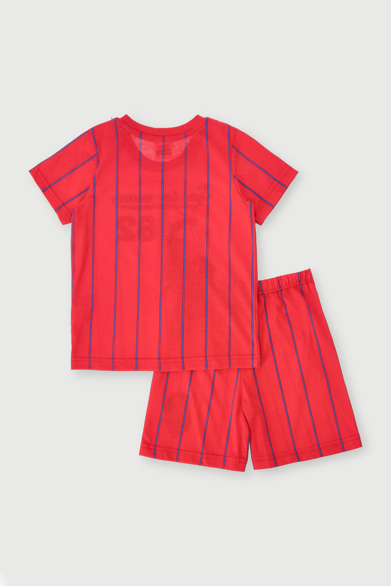Pre-Boys Spiderman Short Sleeve Sleep Set - Red