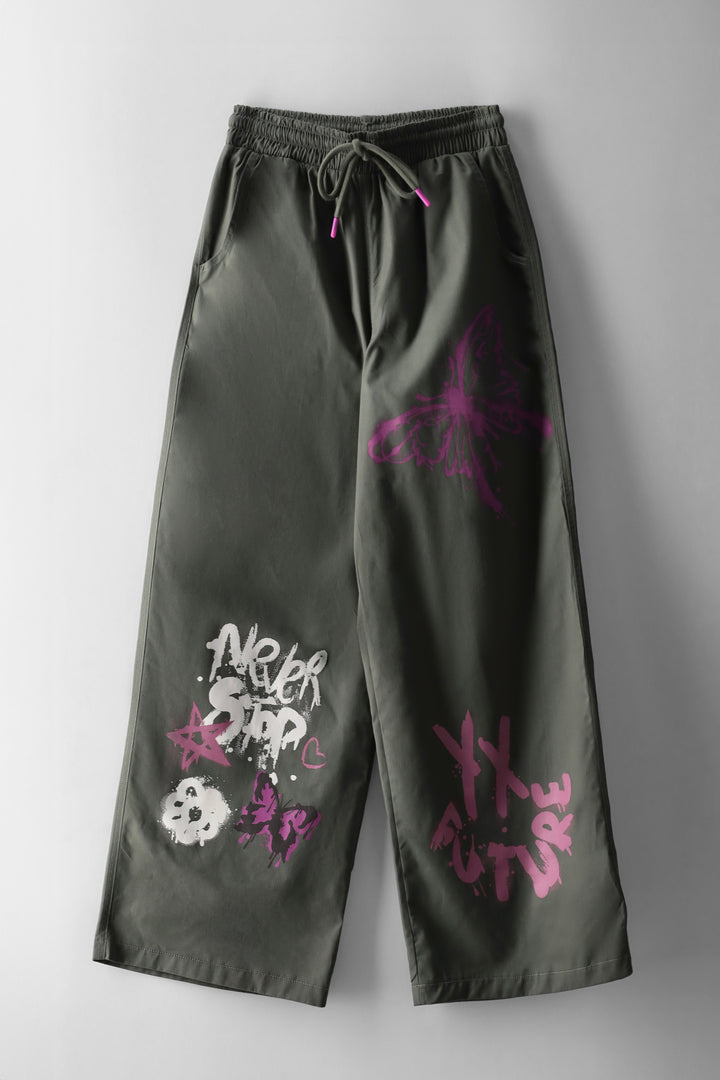 Girls Grafitti Pull On Pants - Fatigue
