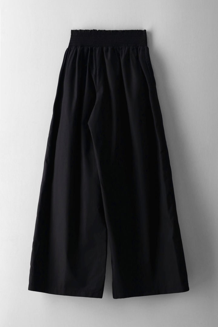 Girls Wideleg Shirred Waist Pants - Black
