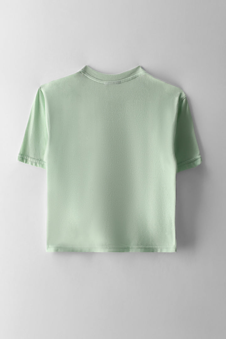 Girls Strawberry Matcha Boxy Tee - Sage