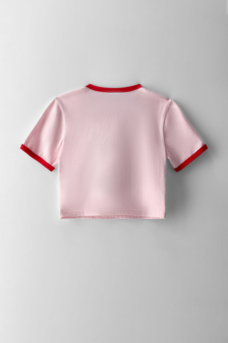 Girls Cropped Nevermind Tee - Pink