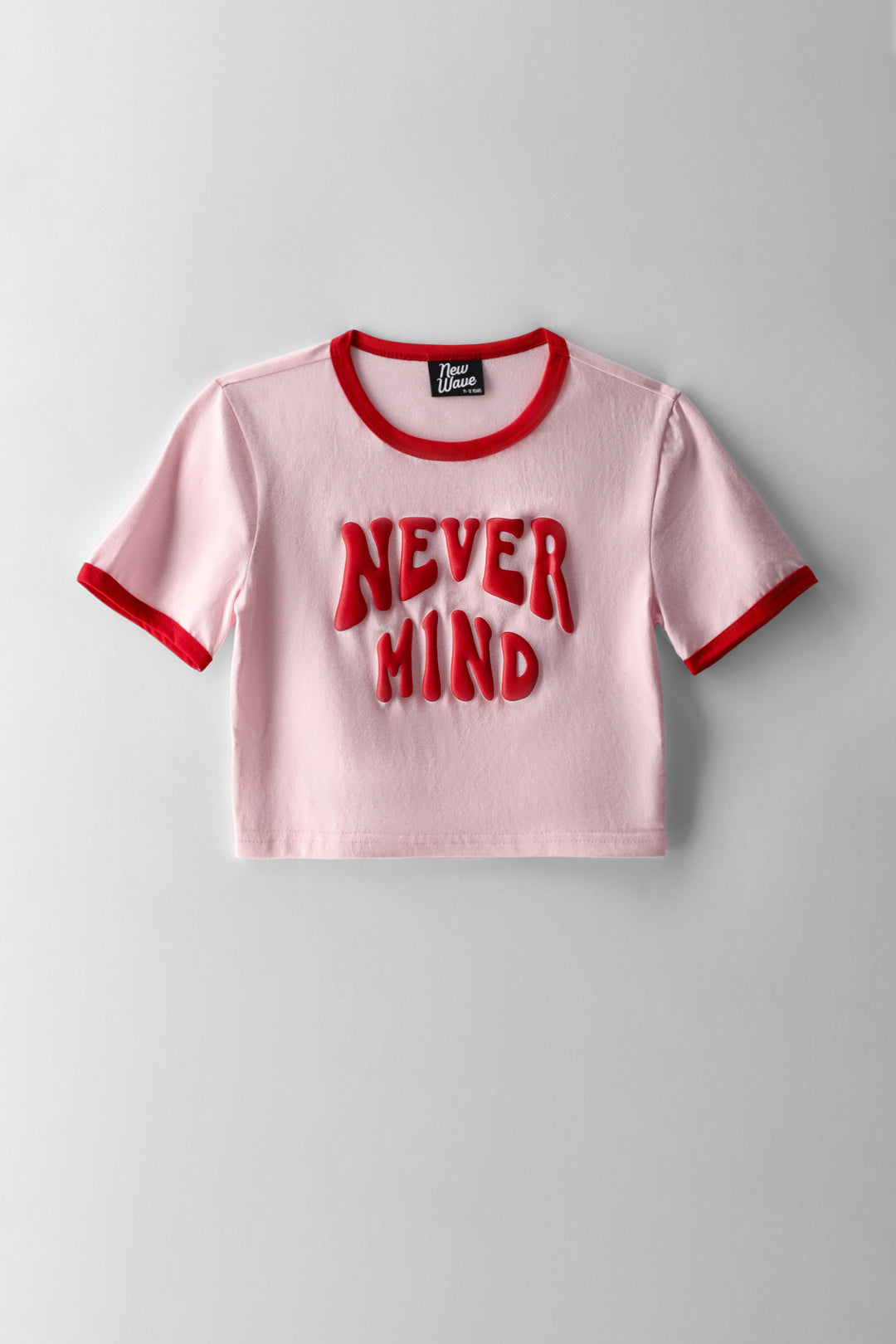 Girls Cropped Nevermind Tee - Pink