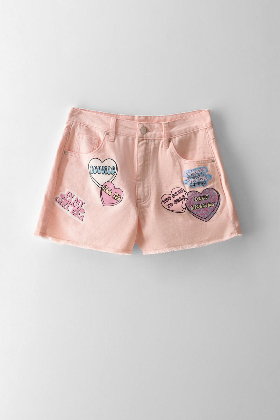 Girls Grafitti Cheeky Shorts - Pink