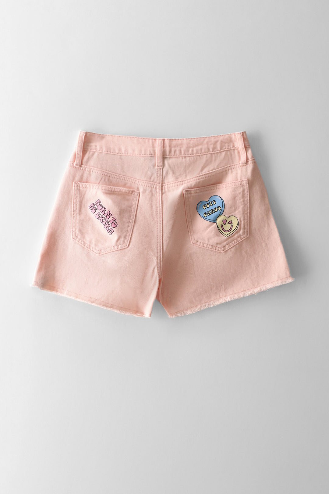 Girls Grafitti Cheeky Shorts - Pink