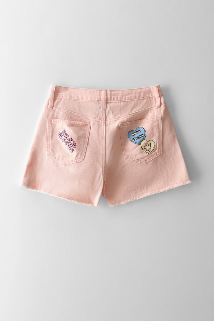 Girls Grafitti Cheeky Shorts - Pink