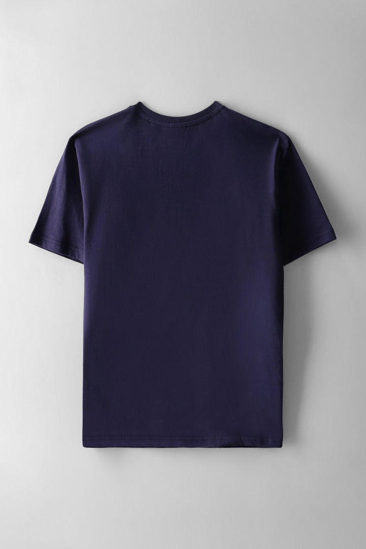 Boys Soccer Goal Print T-Shirt - Navy