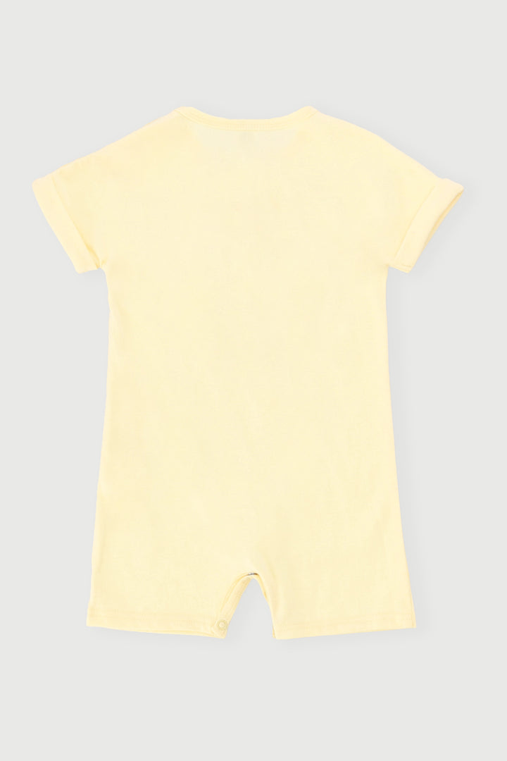 Baby Girls Fruit Slogan Romper - Yellow
