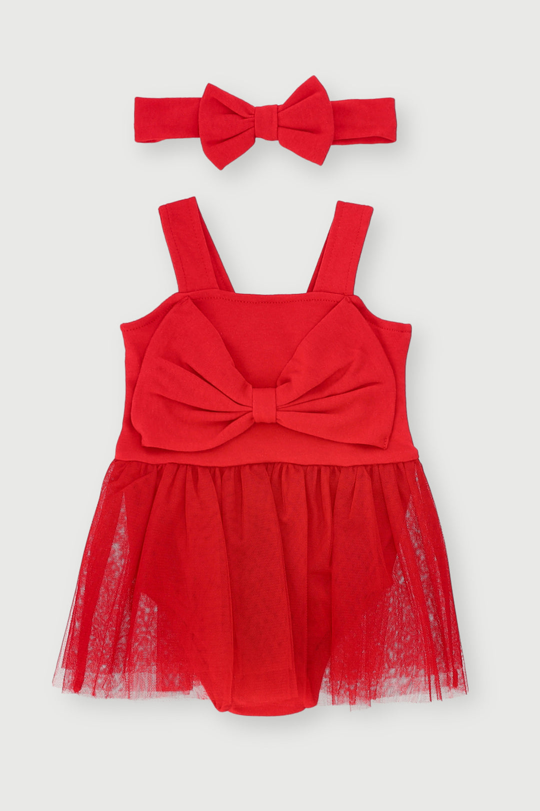 Baby Girls Tulle Christmas Babygrow - Red
