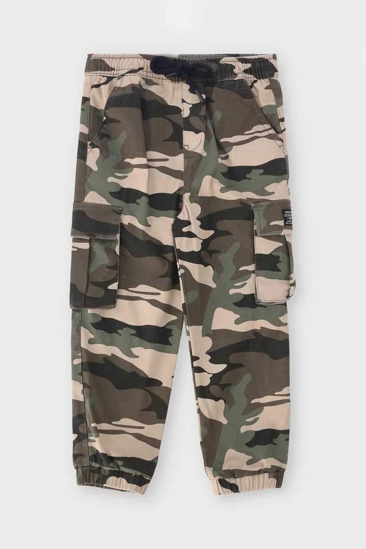 Pre-Boys Camo Jogger - Army Green