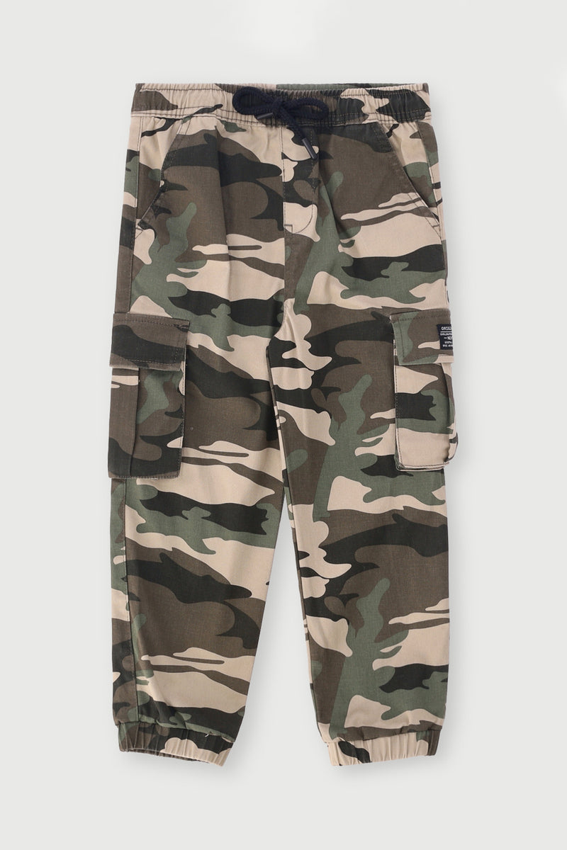 Pre-Boys Camo Jogger - Army Green