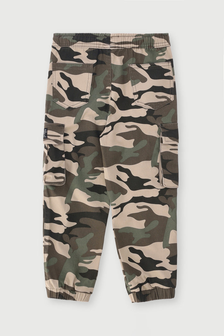 Pre-Boys Camo Jogger - Army Green