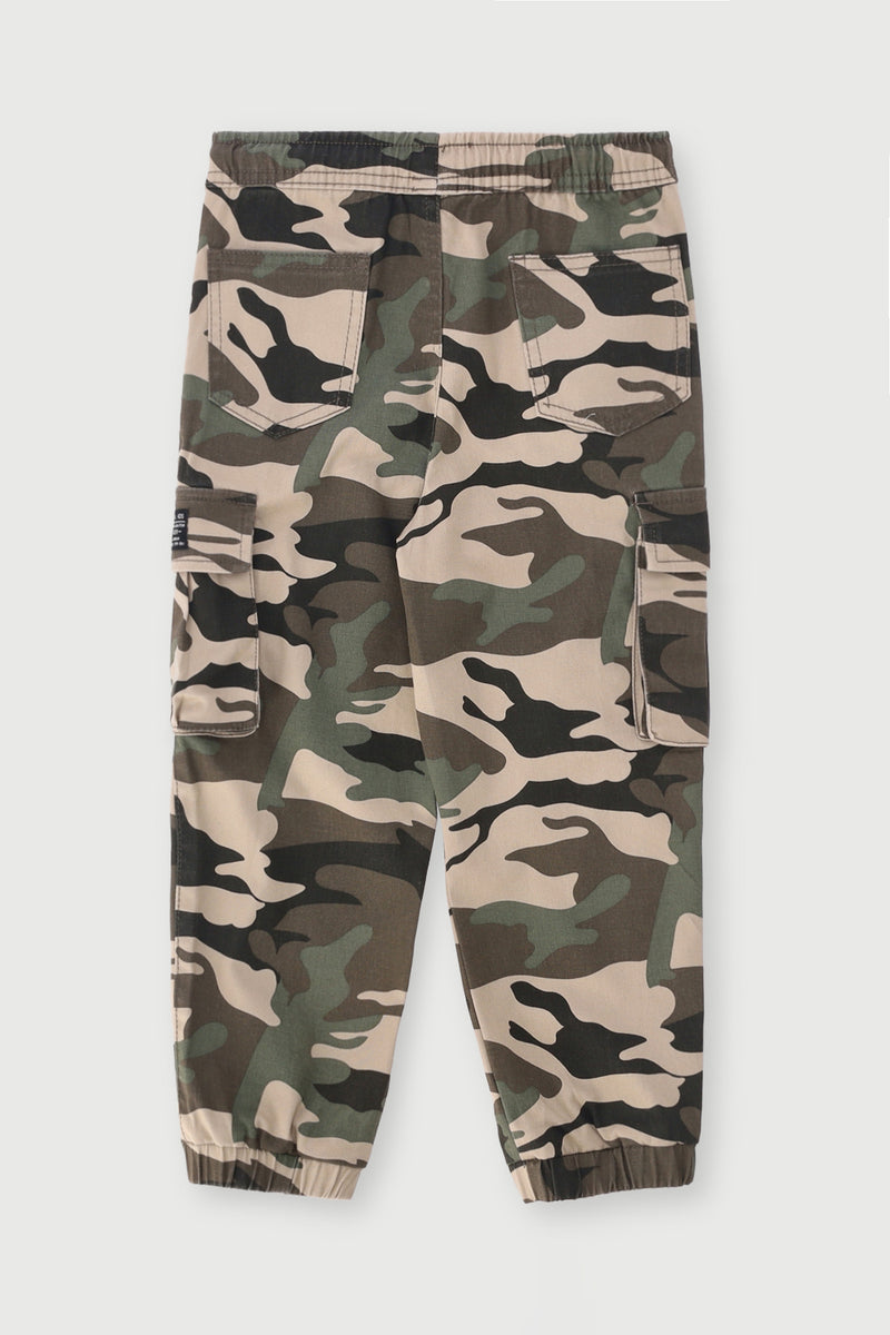 Pre-Boys Camo Jogger - Army Green