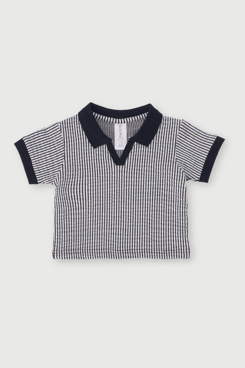 Baby Boys Johnny Collar Golfer - Black