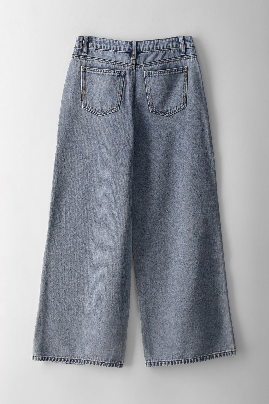 Girls Graffiti Wide Leg Denim - Light Stone