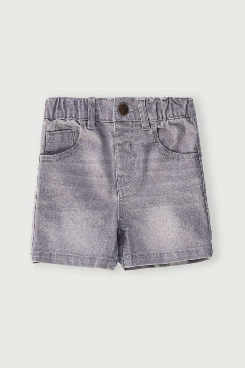 Baby Boys Denim Short - Grey