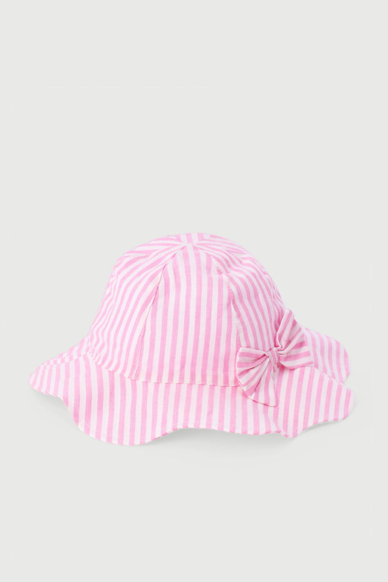 Scallop Hem Bucket Hat - Pink
