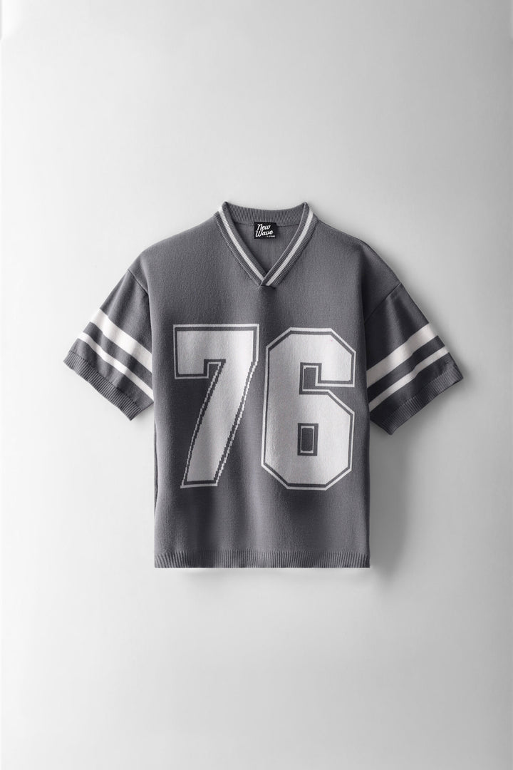 Boys 76 Sports Knit T-Shirt - Grey
