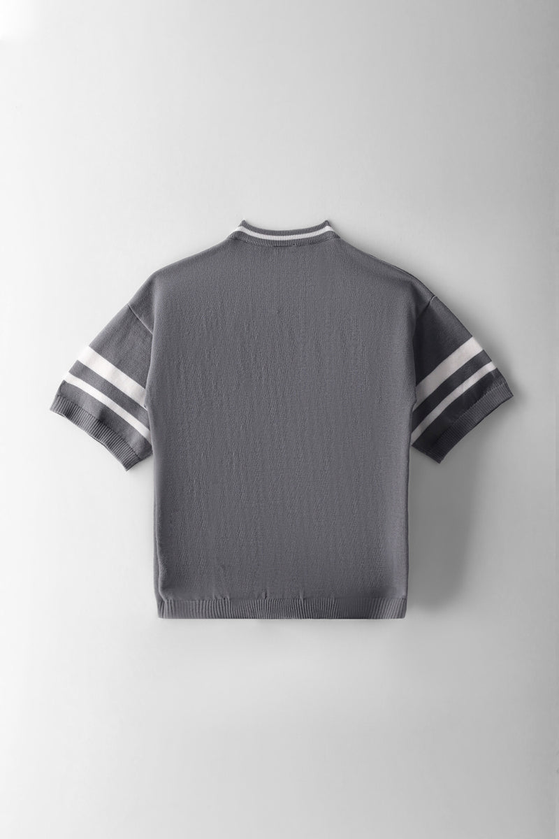 Boys 76 Sports Knit T-Shirt - Grey