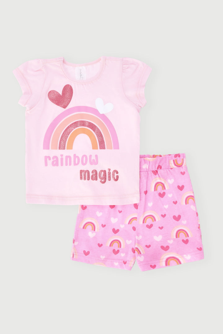 Baby Girls Rainbow Knit Set - Pink