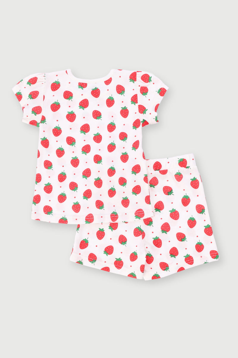 Baby Girls Strawberry Knit Set - Cream