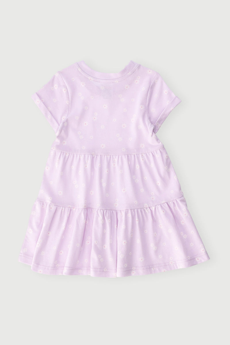 Baby Girls Ditsy Tiered Dress - Lilac