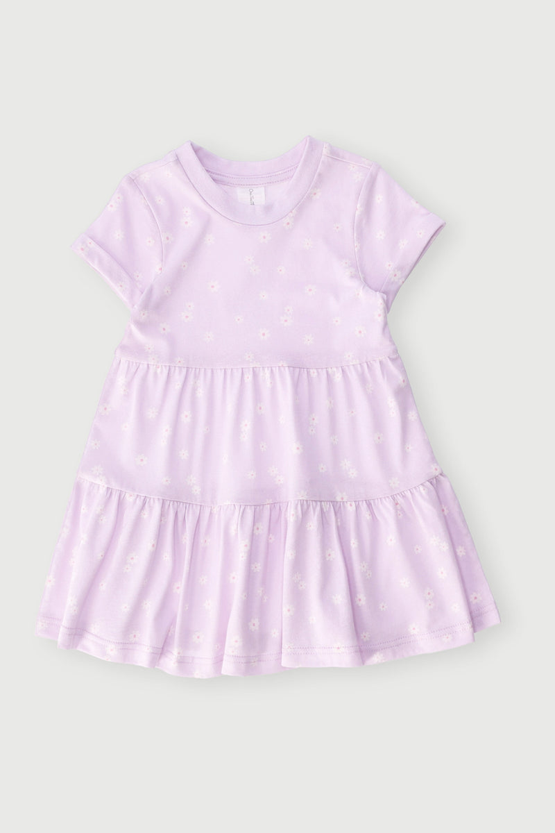 Baby Girls Ditsy Tiered Dress - Lilac