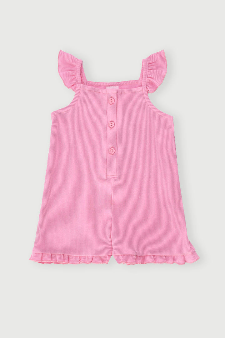 Baby Girls Sleeveless Strappy Romper - Pink
