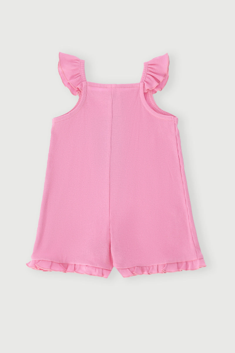 Baby Girls Sleeveless Strappy Romper - Pink