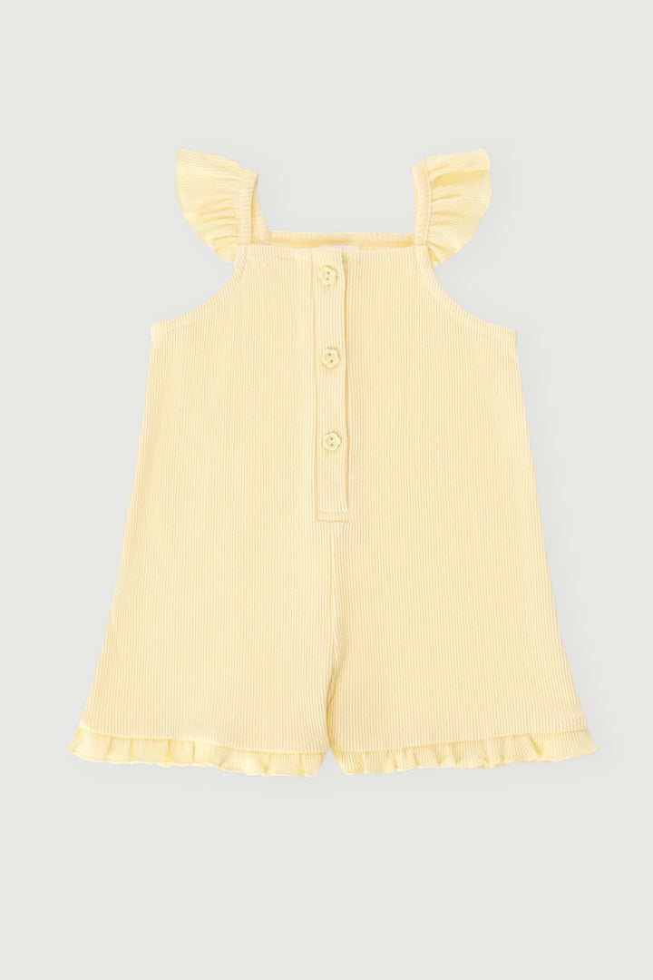 Baby Girls Sleeveless Strappy Romper - Yellow