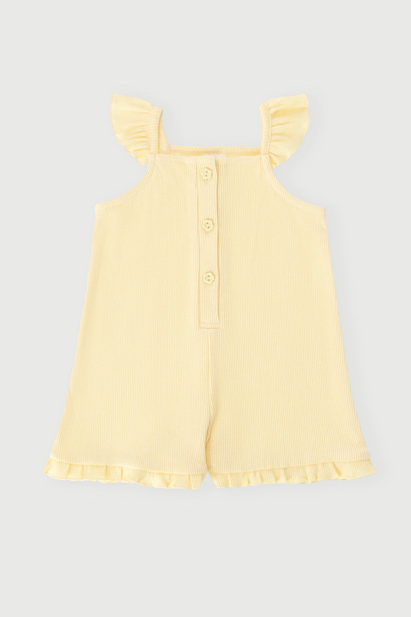 Baby Girls Sleeveless Strappy Romper - Yellow