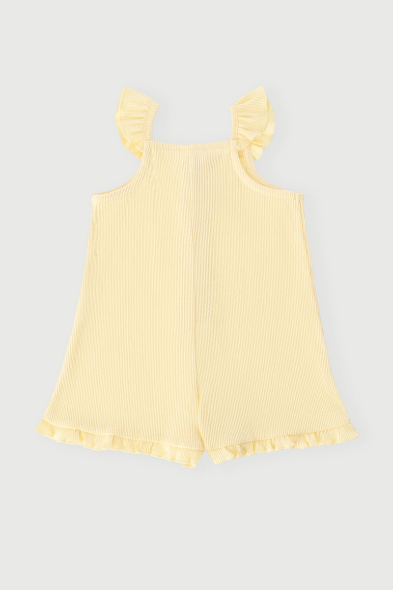 Baby Girls Sleeveless Strappy Romper - Yellow