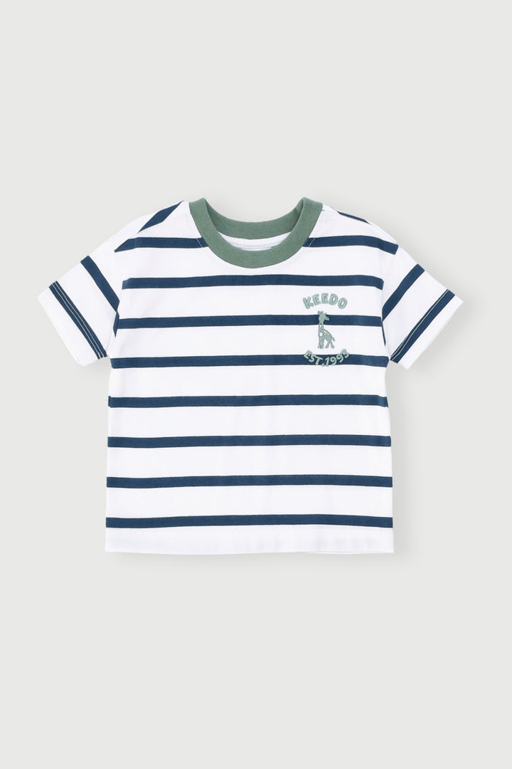 Keedo Baby Boys Fashion Stripe Tee - White
