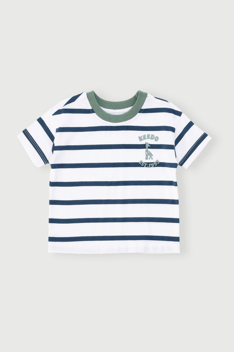 Keedo Baby Boys Fashion Stripe Tee - White