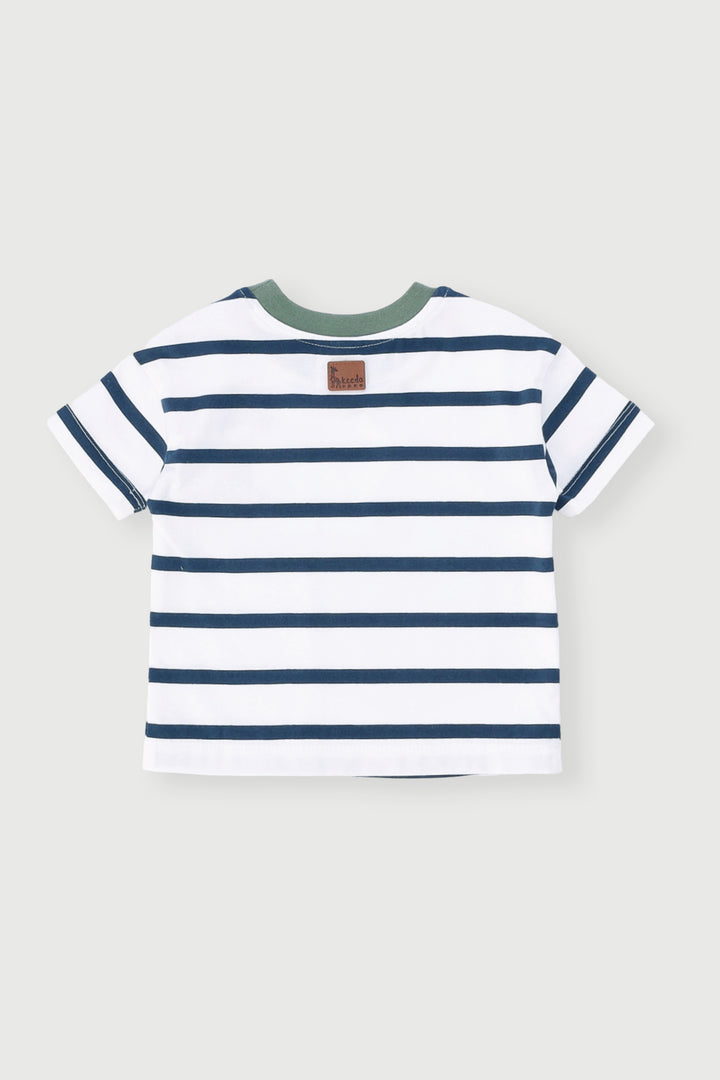 Keedo Baby Boys Fashion Stripe Tee - White