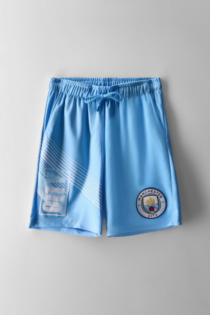 Boys Man City Fc Sports Shorts - Blue