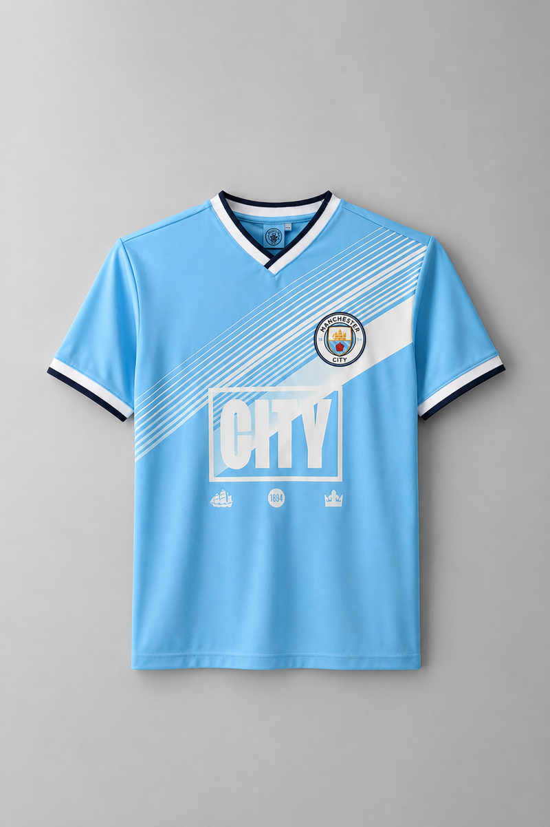 Boys Man City Fc Sports Tee - Blue