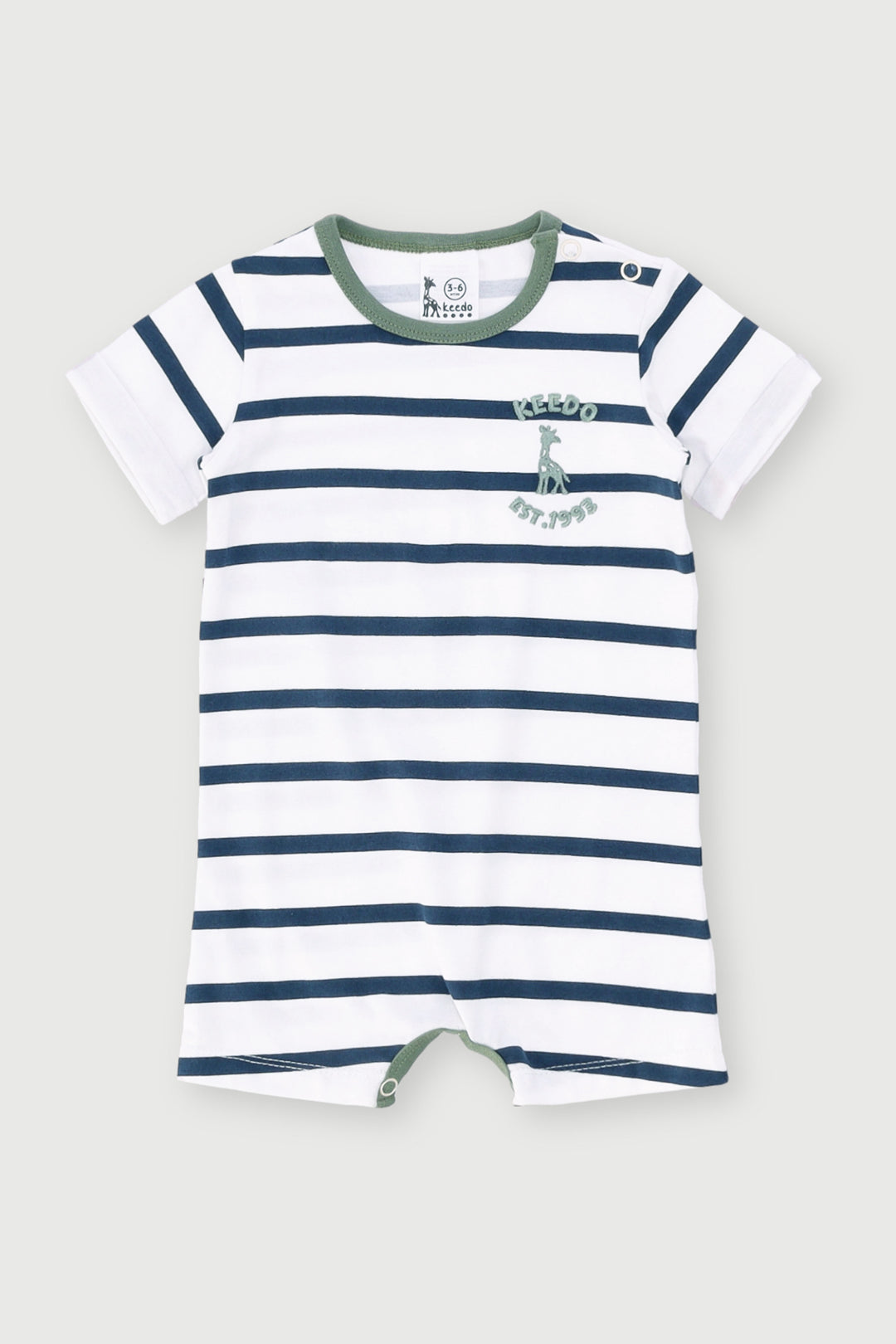 Keedo Baby Boys Stripe Romper - White