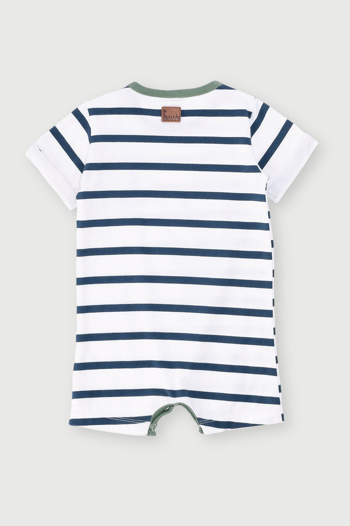 Keedo Baby Boys Stripe Romper - White