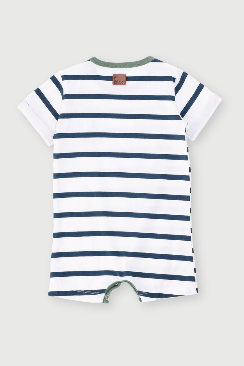 Keedo Baby Boys Stripe Romper - White