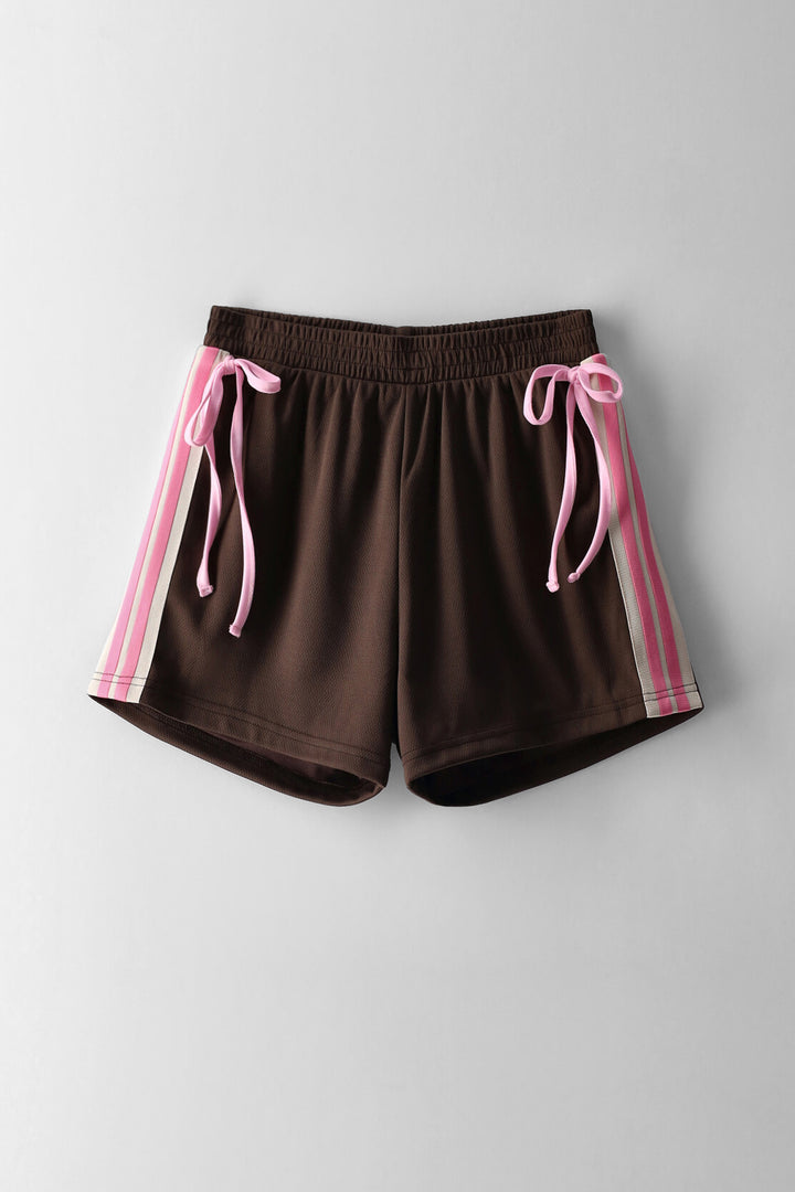 Girls Bow Sport Pants - Brown