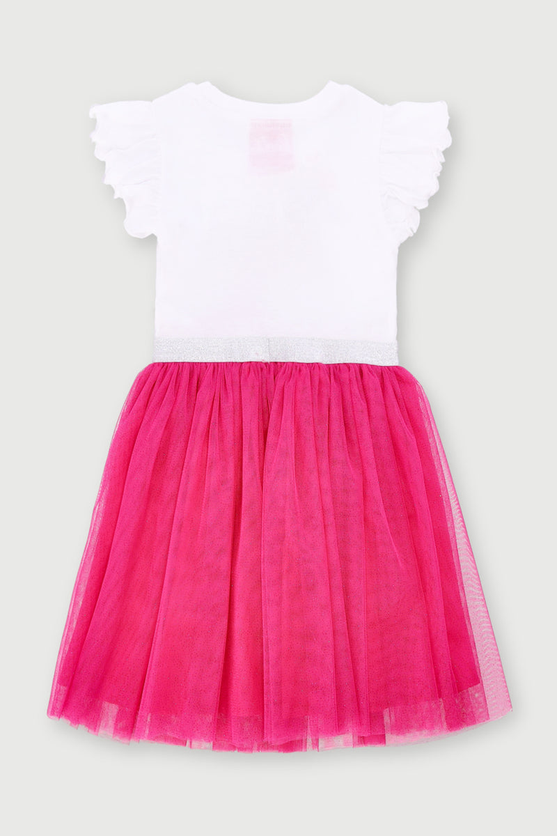 Pre-Girls Barbie Party Dress - Pink