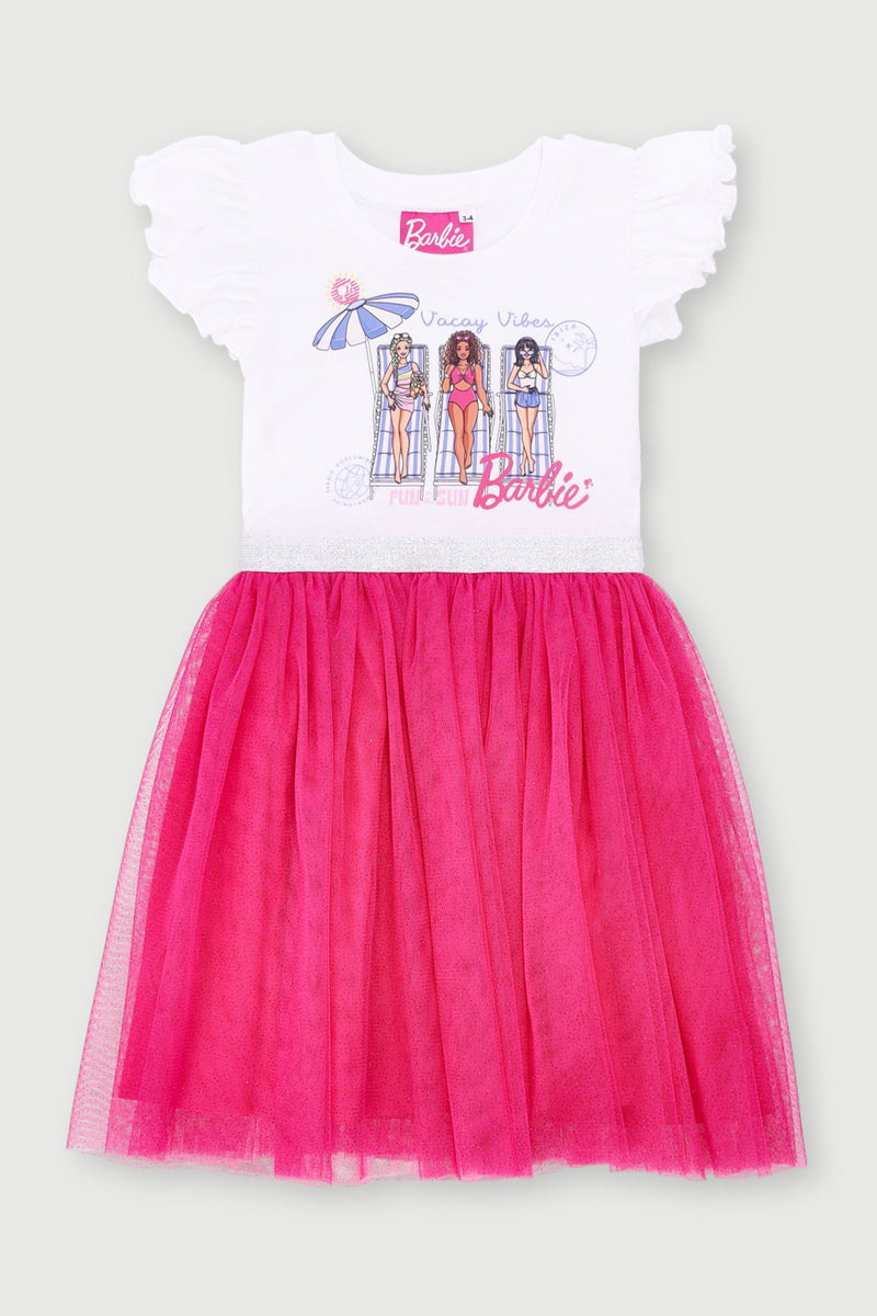Pre-Girls Barbie Party Dress - Pink