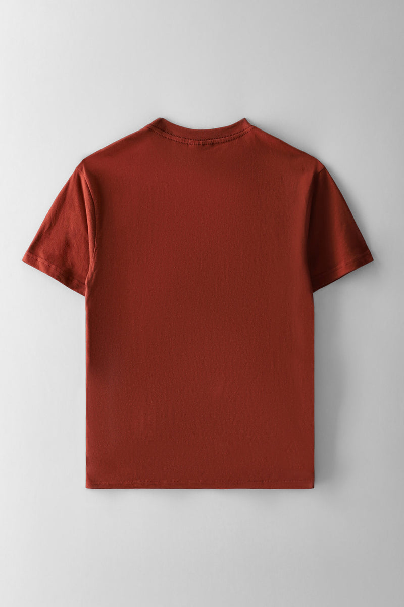 Boys Skateboard Print T-Shirt - Rust
