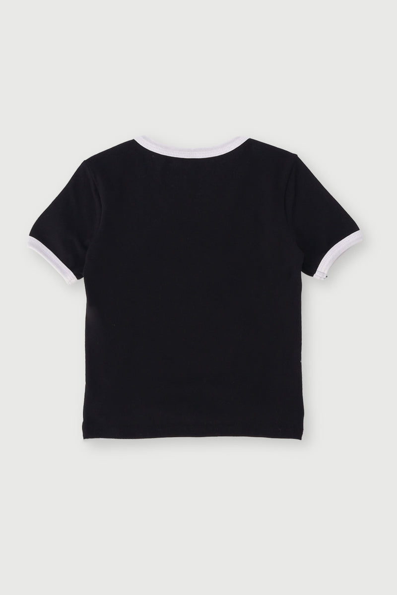 Pre-Girls Just A Girl Print Tee - Black