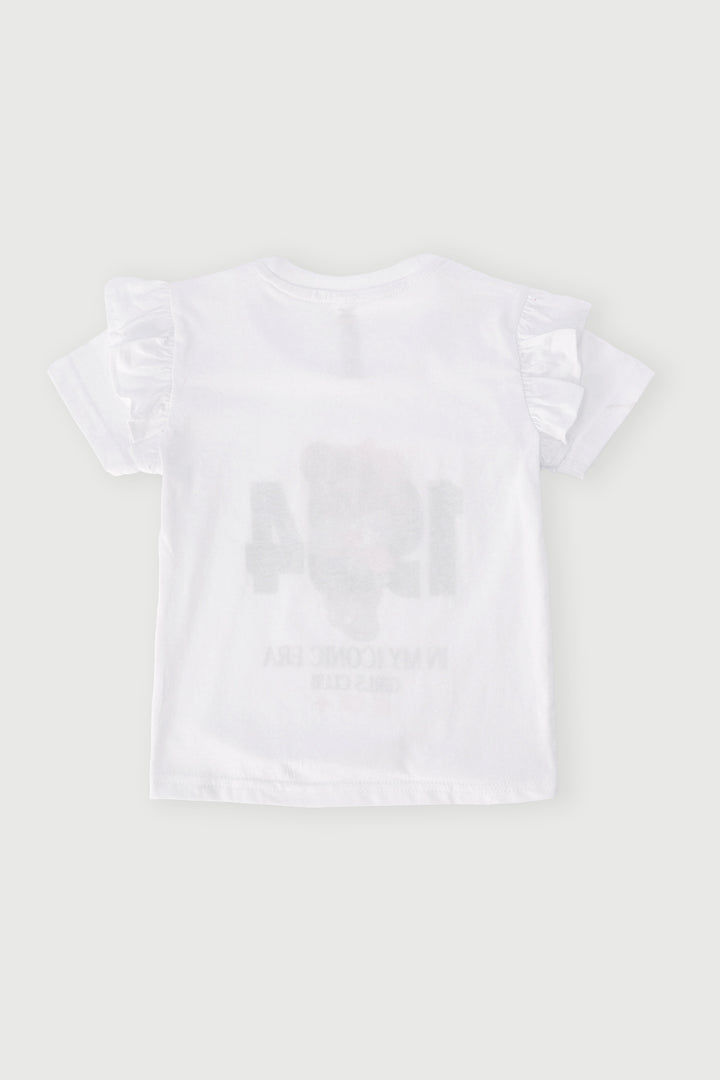 Pre-Girls 1984 Teddy Print Tee - White