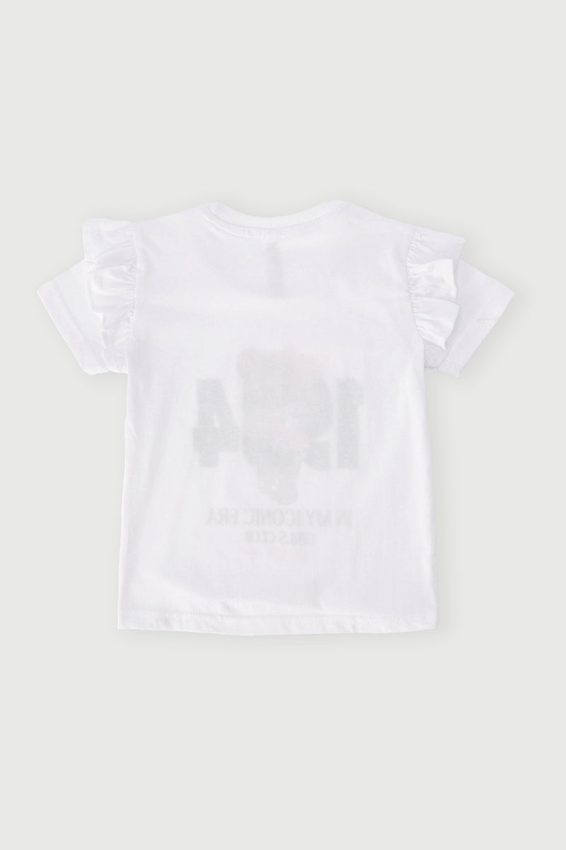 Pre-Girls 1984 Teddy Print Tee - White