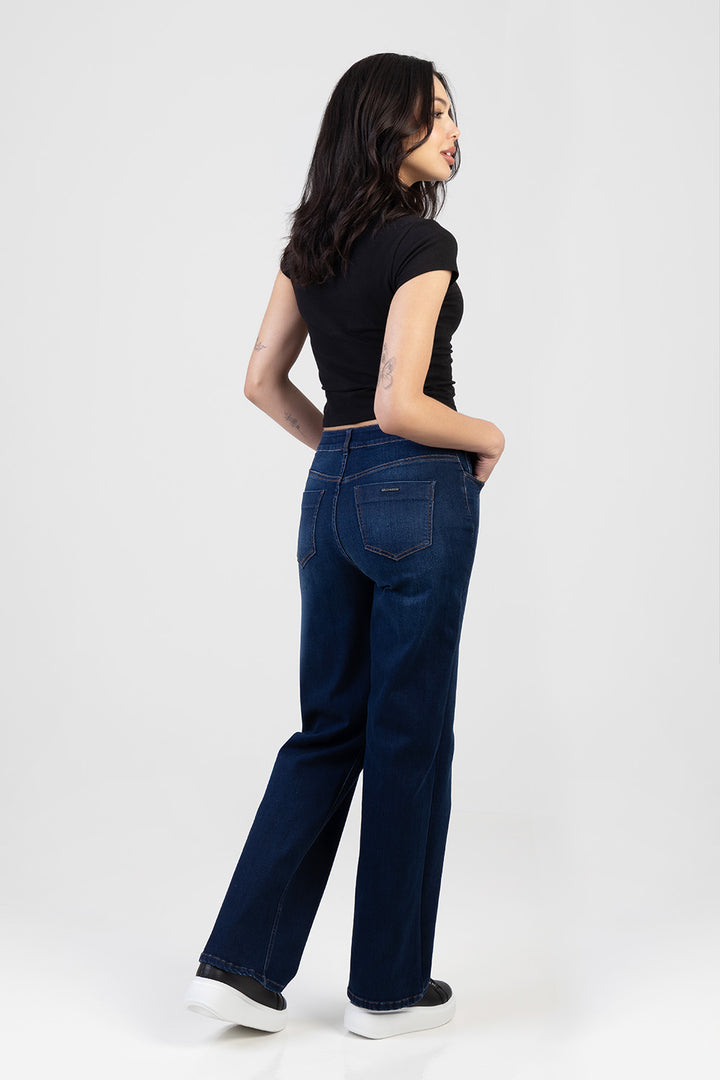 Sophia Wide Leg Denim - Mid Wash