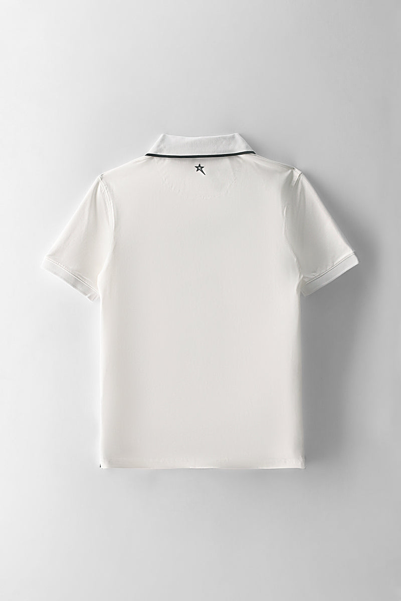 Boys Hopkins Zip Golfer - White